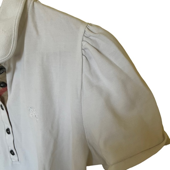Burberry Check Trim Stretch Pique Polo Shirt Size L - Picture 3 of 7